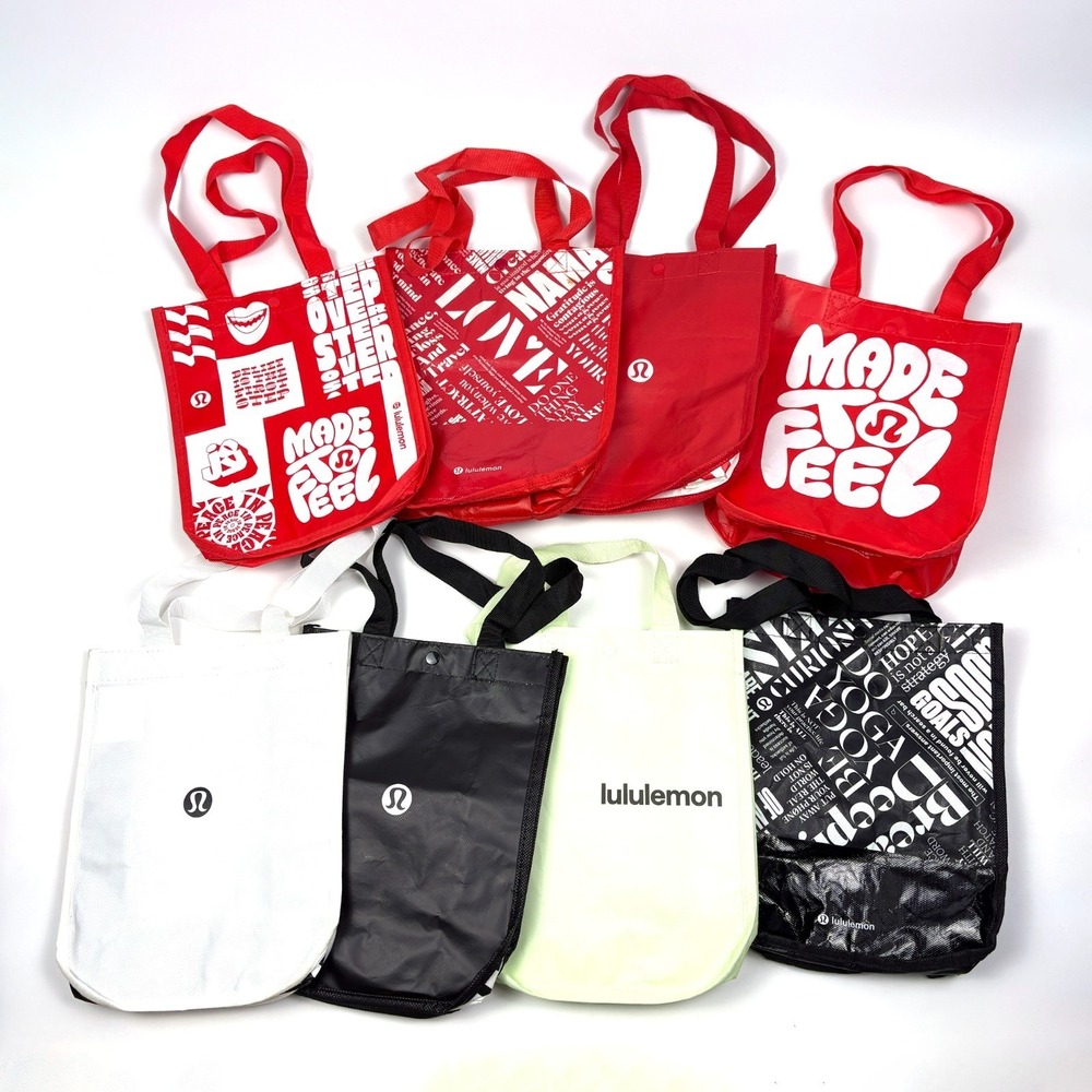 Lot of 8 Lululemon Small Bags All Different Red Black White Mint Gift‎ Brides Md